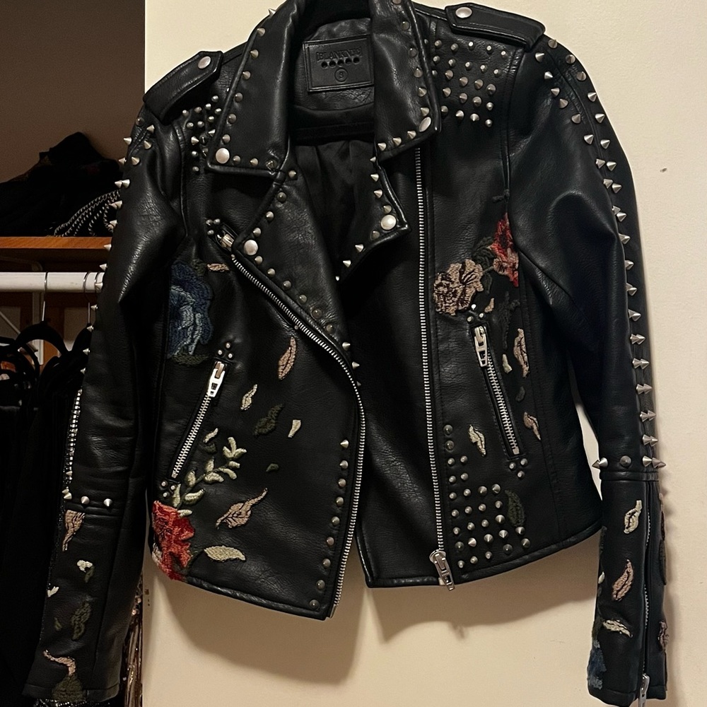 Studded leather jacket